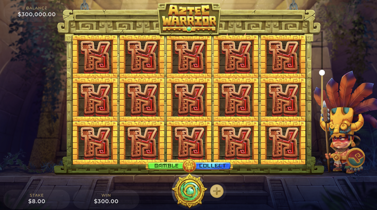 Aztec Warrior slot from Dragon Gaming played at Punt Casino.