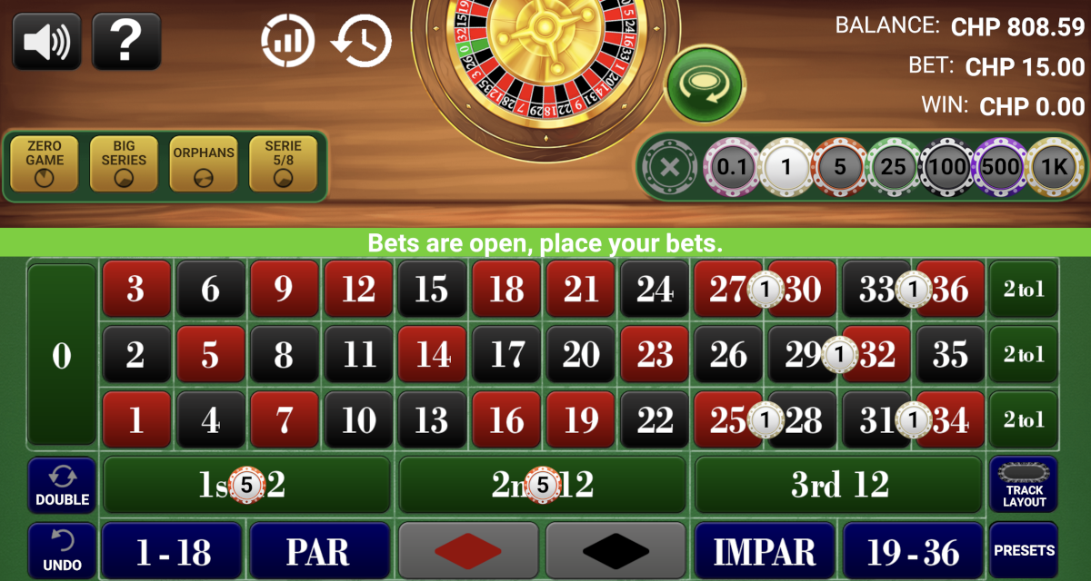 European Roulette from Reevo played online at Punt Casino.