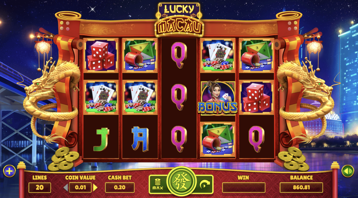 Lucky macau slot played at Punt Casino.