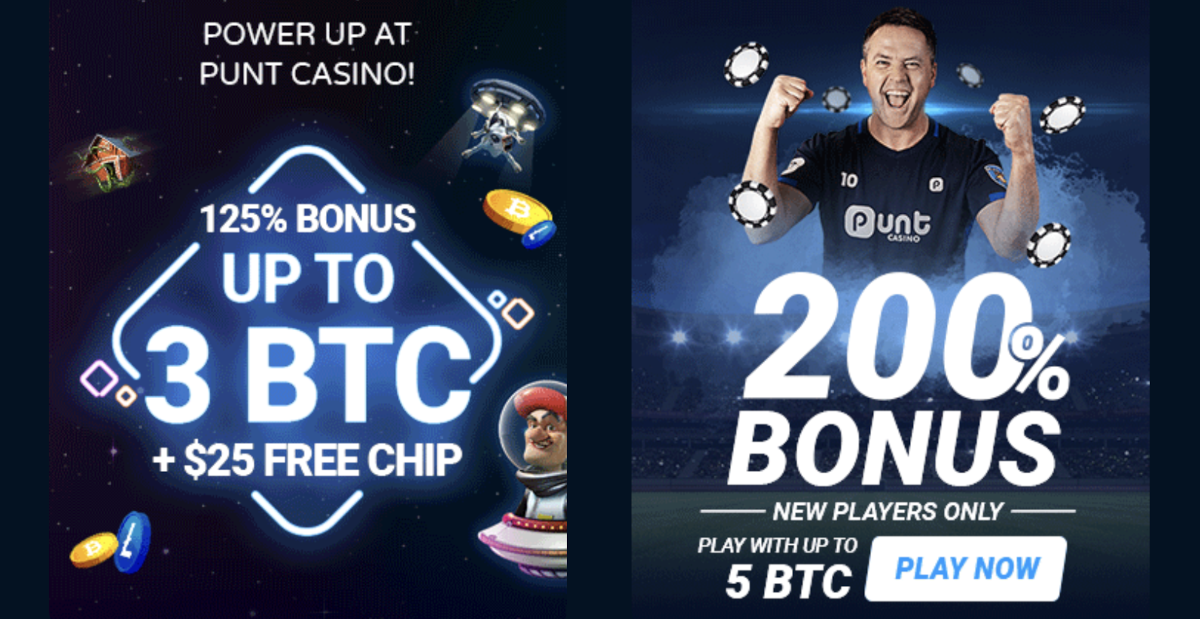 Some exciting casino bonuses to claim at Punt Casino.