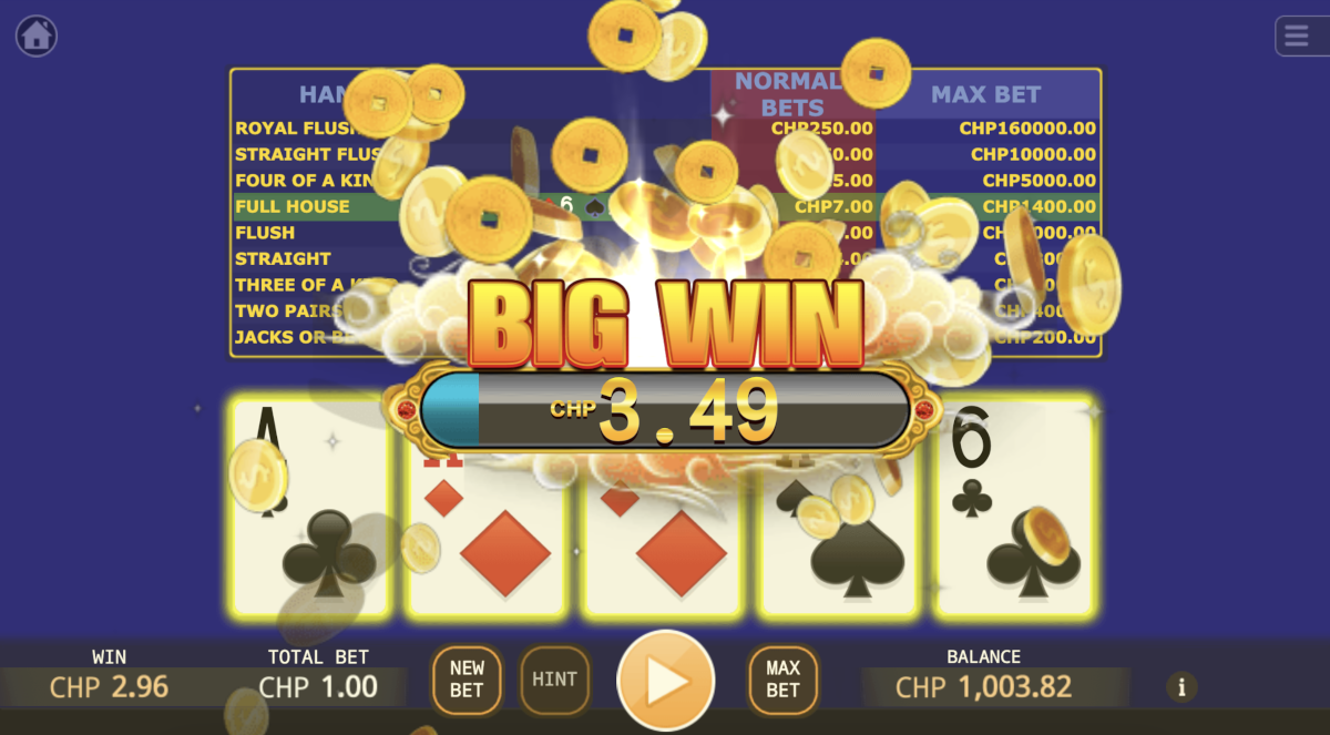 Super Video Poker from KA Gaming played at Punt Casino.