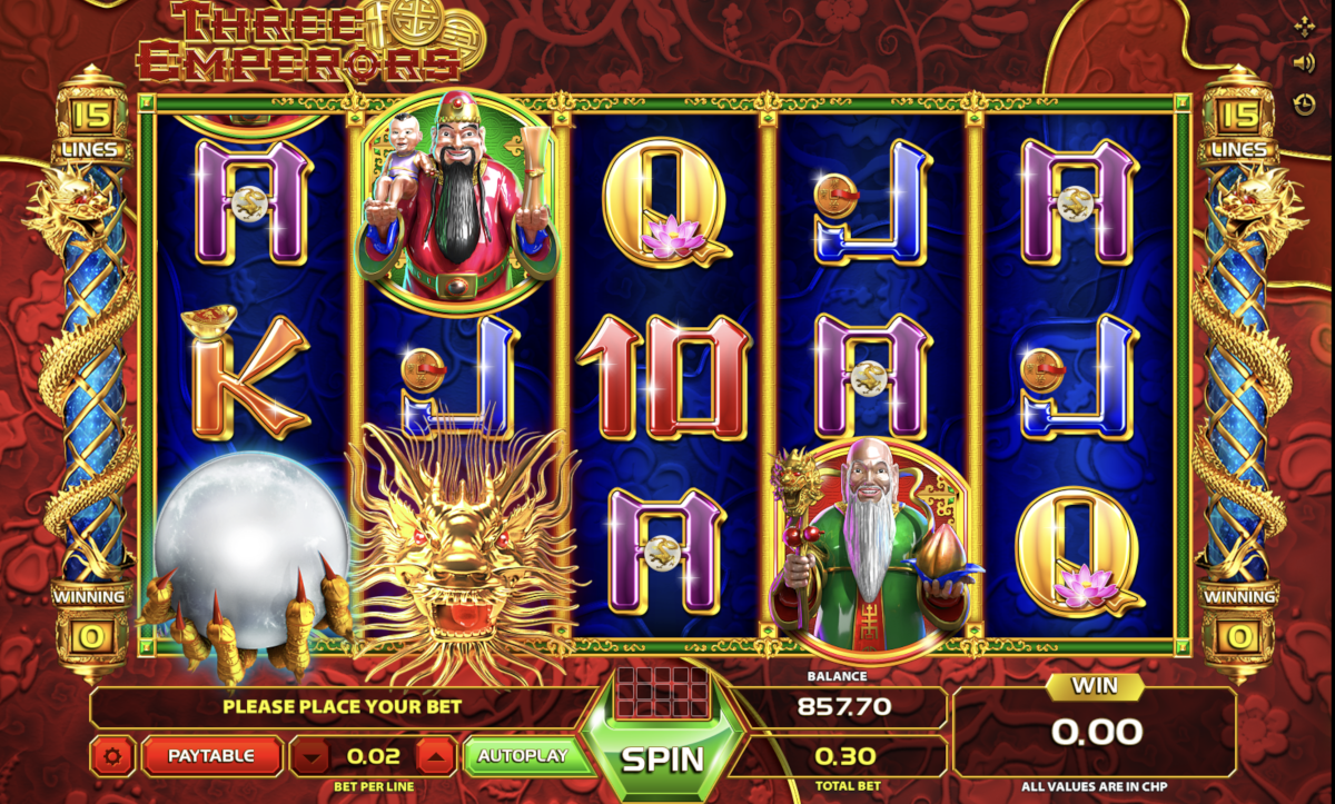 Three Emperors slot from Reevo played at Punt Casino.