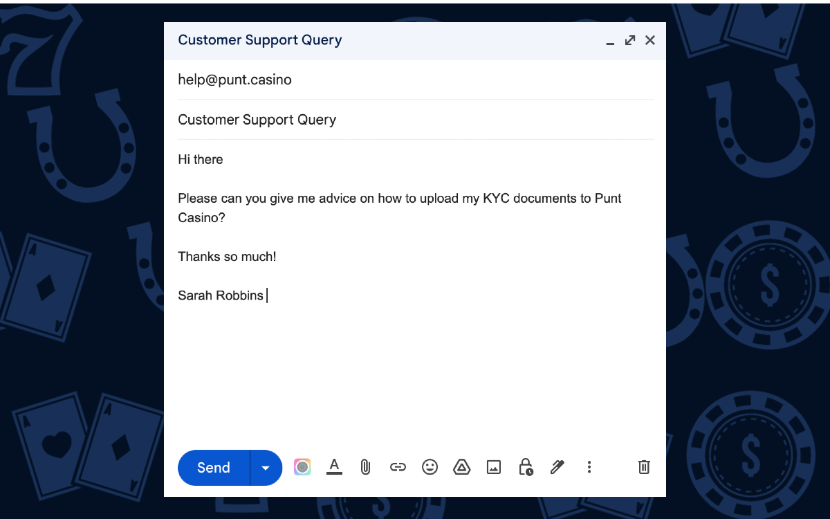 Send Punt Casino an email.