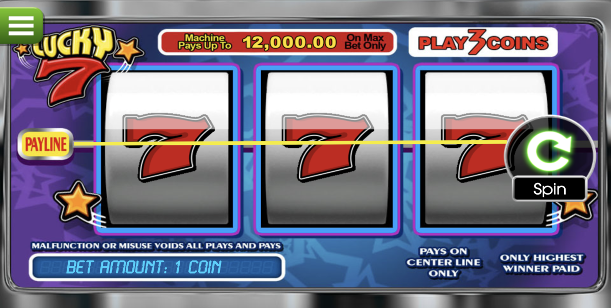 Lucky 7 slot from Betsoft at Punt Casino offer only 1 payline.