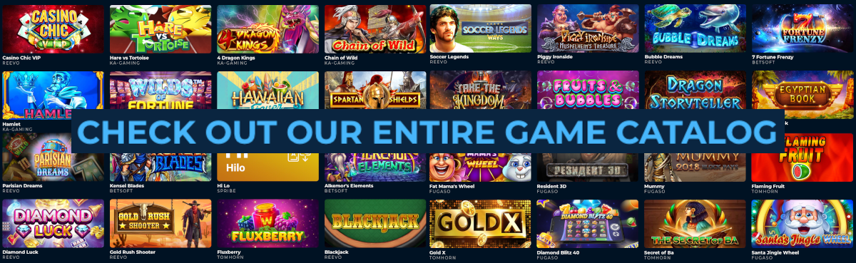 Punt Casino games catalog.