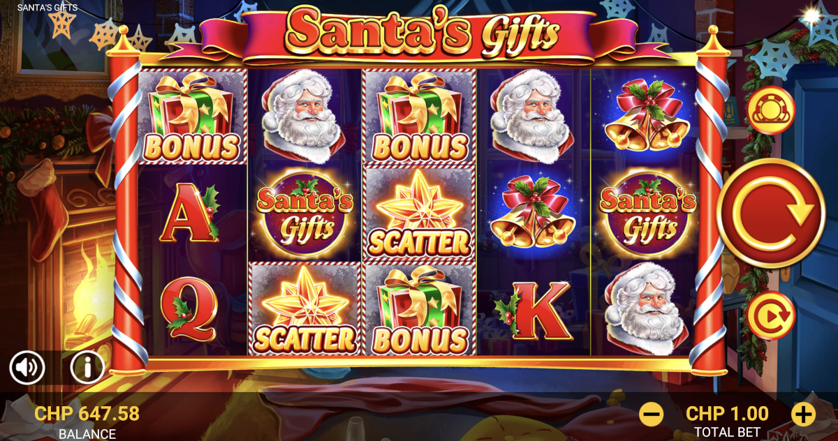 Santa's Gifts slot from Reevo played at Punt Casino.