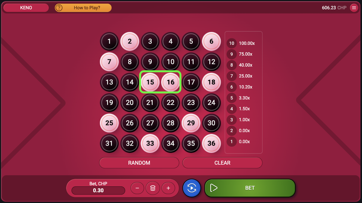 One of the most popular keno terms is "Deuce" which refers to picking 2 numbers next to each other on the keno field.