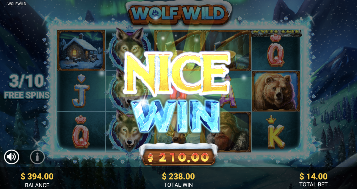 Wolf Wild slot from Reevo free spins played at Punt Casino.