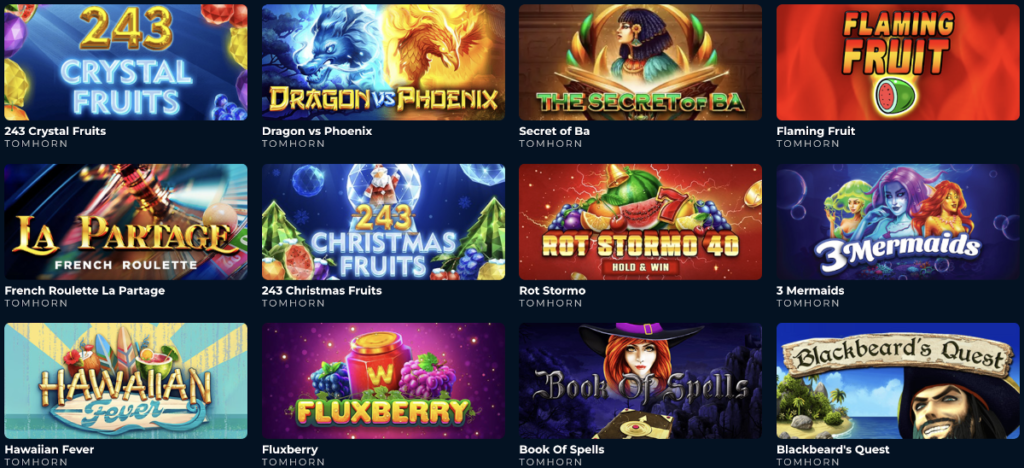 Top bitcoin casino games from Tom Horn Gaming at Punt Casino.