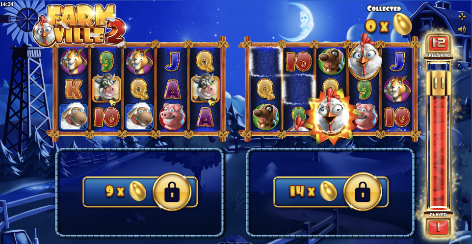 Farmville 2 slot from Reevo played at Punt Casino.