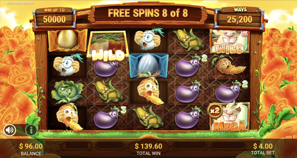 Wild Mega Bunny Ways slot from Reevo played at Punt Casino.